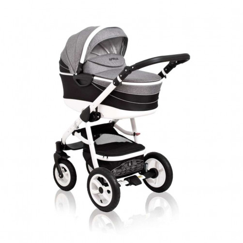 Otroški voziček CoTo Baby Aprilia 3v1 - len črno siv